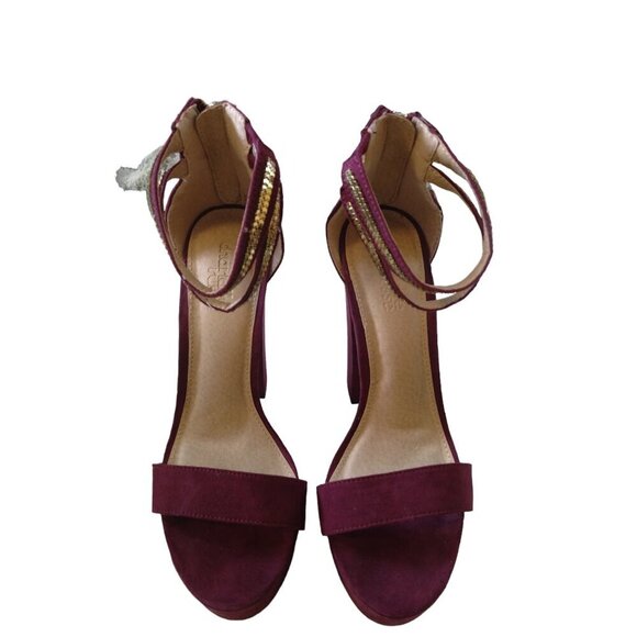 Charlotte Russe Shoes - Charlotte Russe Women's Size 8 Burgundy Ankle Strap Platform 5.5" Heel Sandal